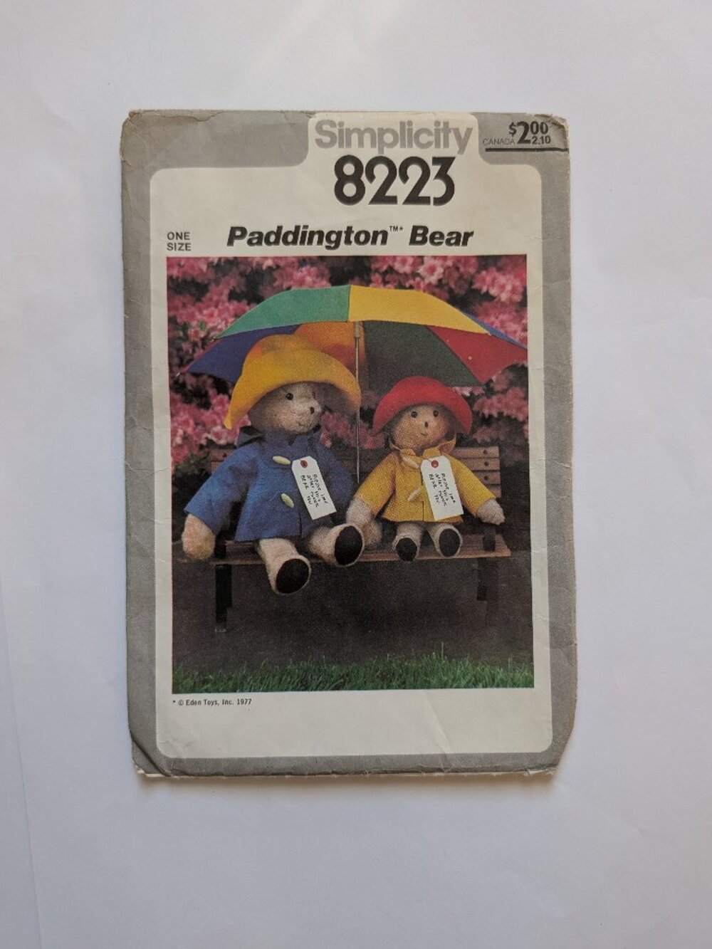 Vintage 1977 Simplicity Pattern Paddington Bear 8223 Eden Toys